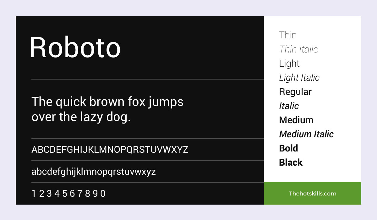 Familia de fonturi Roboto