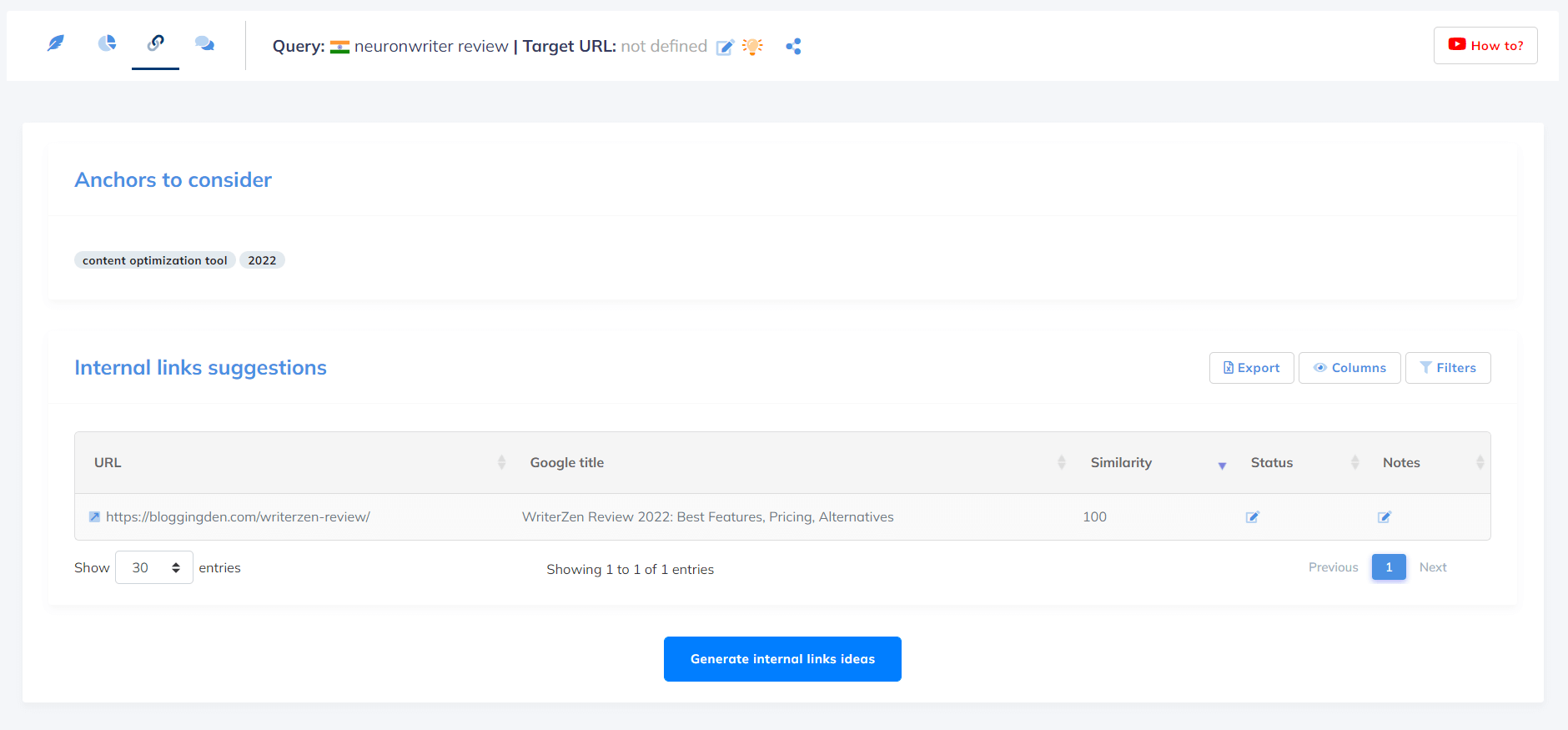 internal links suggestions