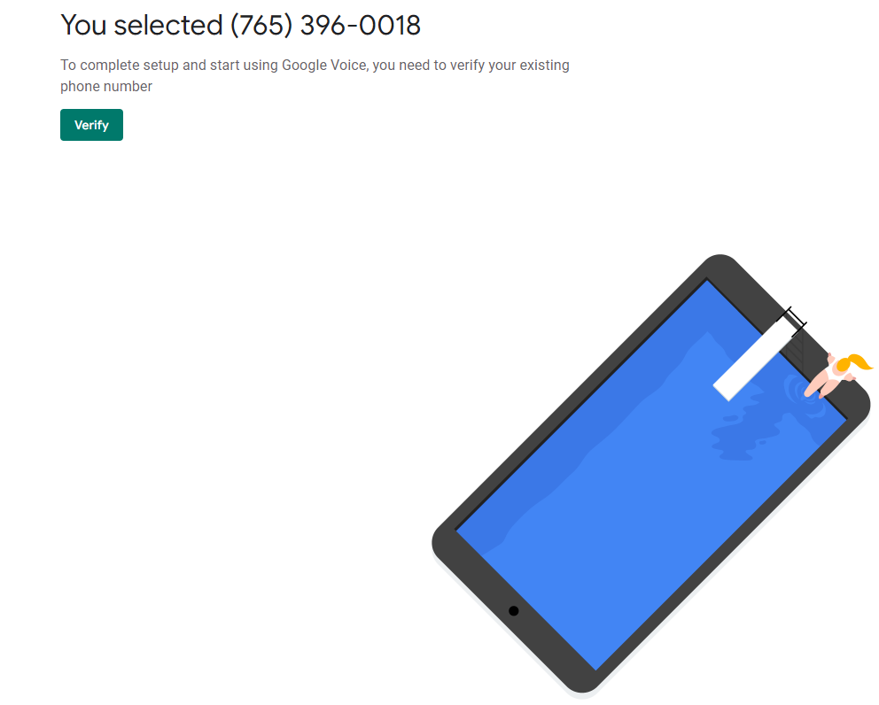 Selezionato un numero di Google Voice per l'attivazione