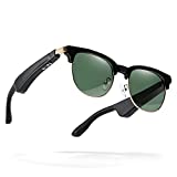 แว่นกันเสียงอัจฉริยะพร้อมเลนส์โพลาไรซ์ แว่นตาเสียงพร้อมหูฟังแบบเปิด กันน้ำได้ และปกป้องเลนส์จากแสงที่เป็นอันตรายได้เต็มที่สำหรับสมาร์ทโฟนทุกรุ่น สีดำ 5.59*1.93*5.98