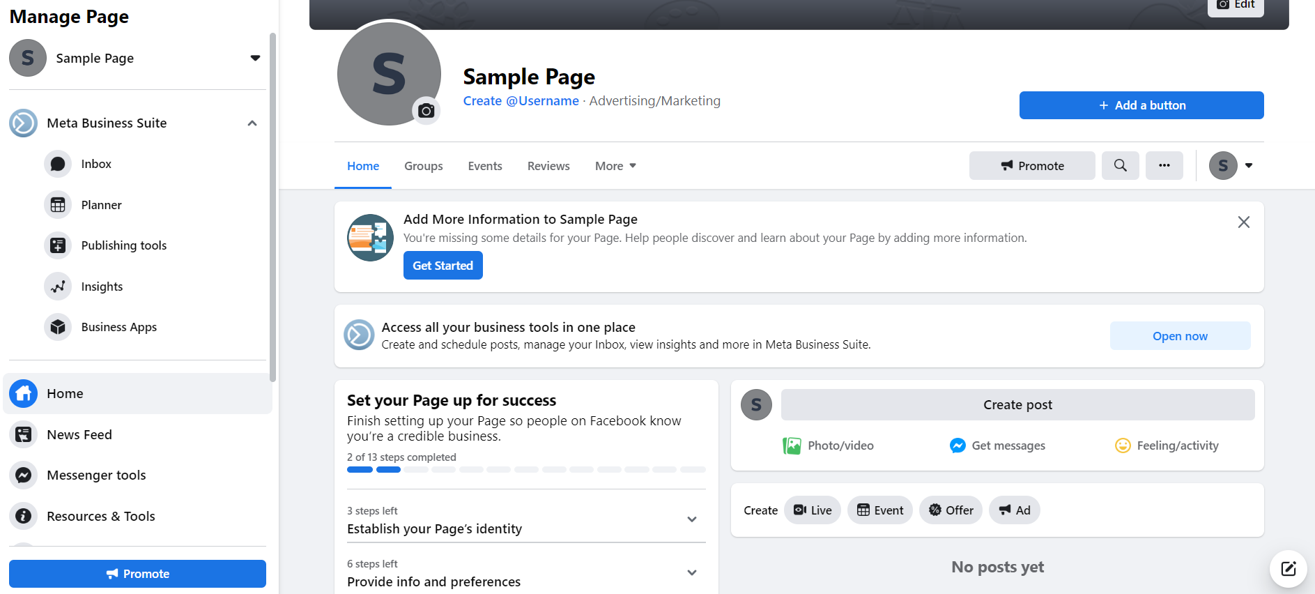 إدارة حساب عملك