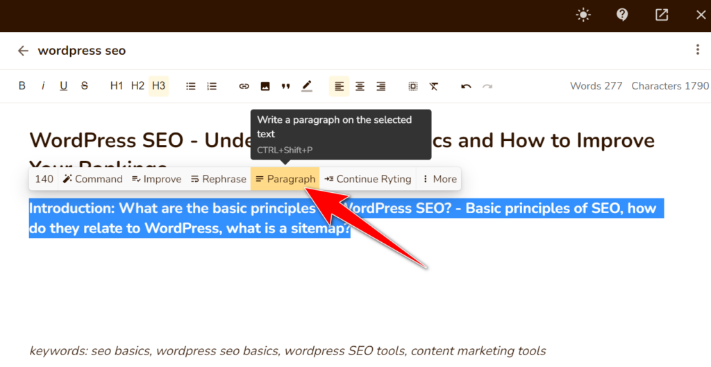 Rytr Review 2022:内容创作的最佳 AI 写作工具 17 choose paragraph