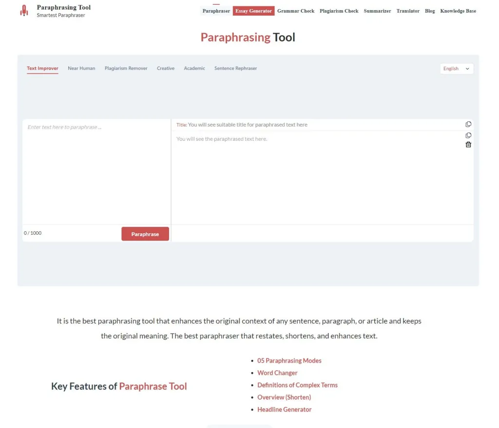 Paraphrasingtool.ai 评论 - 为什么这比 Quillbot Image 更好