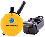 Guler de dresaj uman pentru câini educator cu telecomandă, cu 100 de niveluri de stimulare sigură, senzație de atingere, lumină de noapte, impermeabil, reîncărcabil, 3/4 mile 1 câine, galben