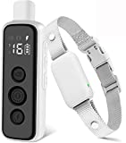 Zgarda de șoc Bousnic pentru câini - Zgarda de dresaj electrică pentru câini, reîncărcabilă, impermeabilă, cu telecomandă, pentru câini mici, mijlocii mari, cu bip, vibrații, moduri de șoc sigur (8-120 lbs) (gri)