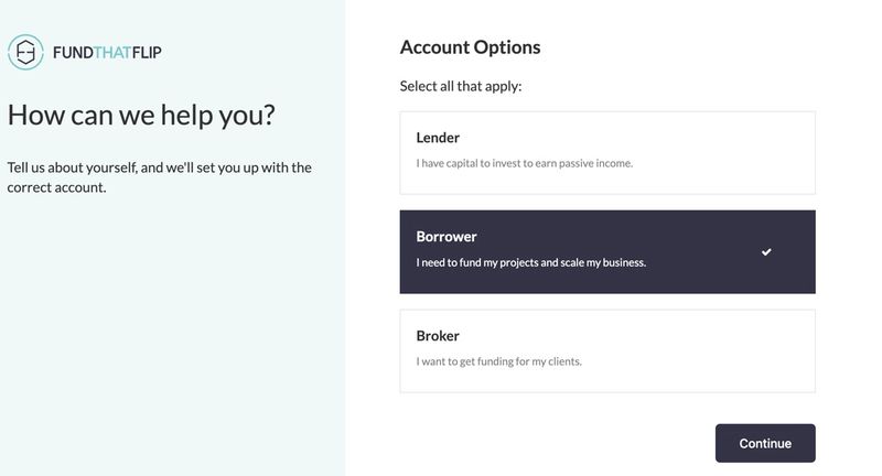 Fund That Flip خيارات التسجيل