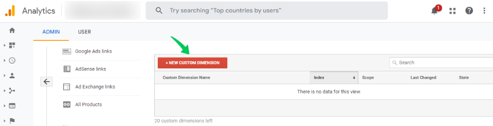 เพิ่มมิติข้อมูลที่กำหนดเองใหม่