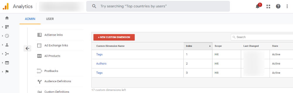 รายการมิติข้อมูลที่กำหนดเอง