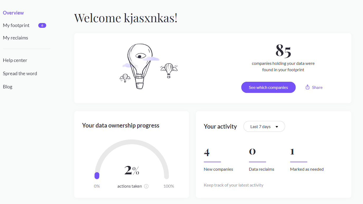 Mine-App für digitales Footprint-Tracking