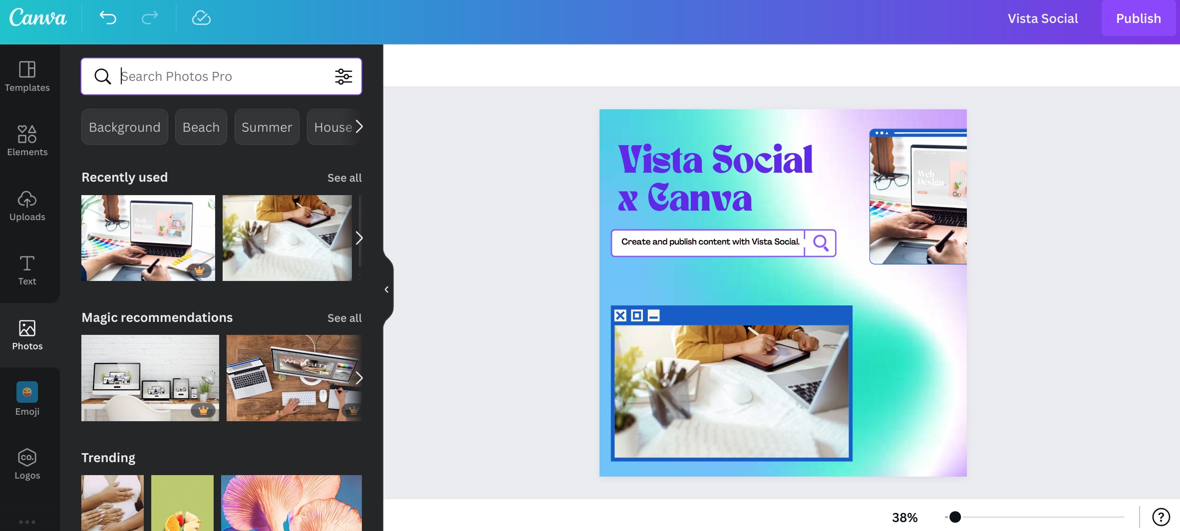 Integração Vista Social Canva | Agência Vista