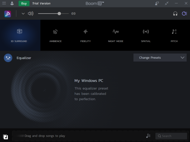 preset dell'equalizzatore