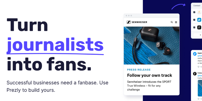 Prezly Инструмент для создания визуально приятного пресс-релиза