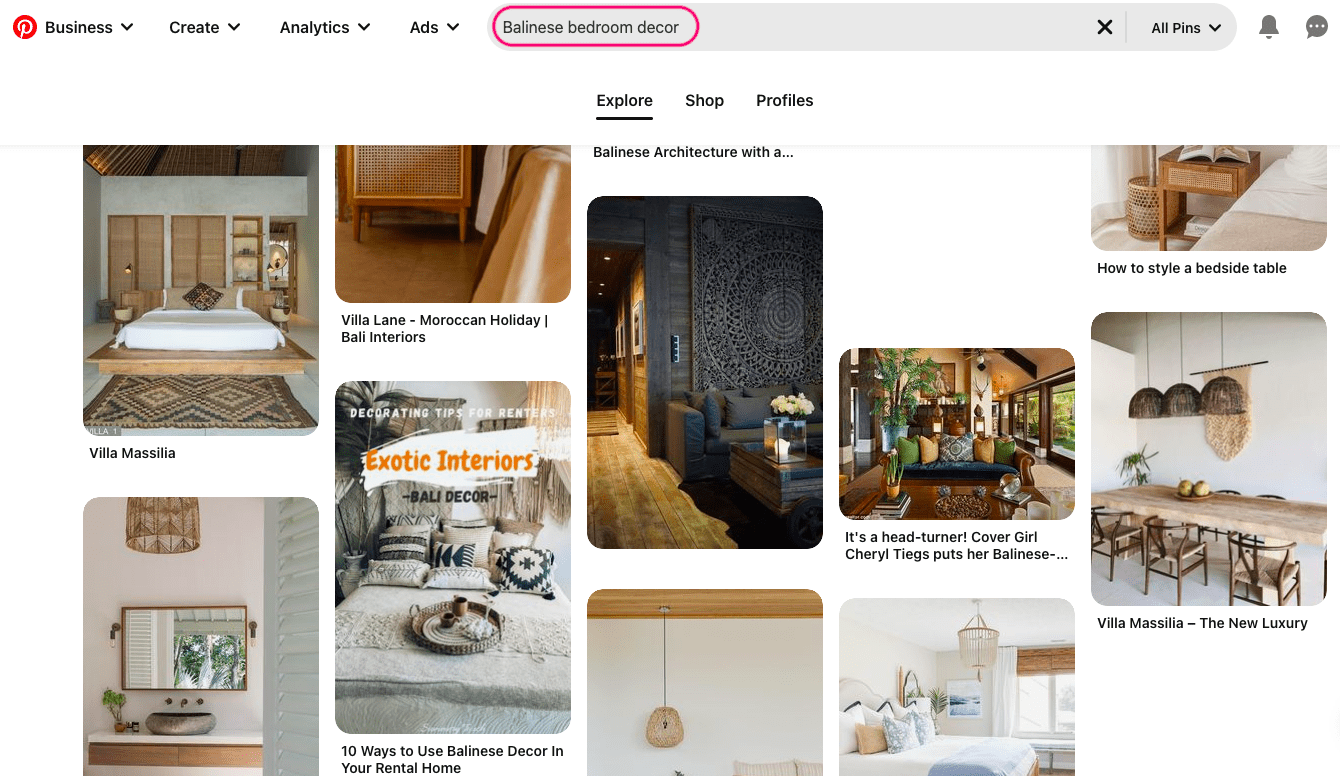 Marketing de decoración del hogar en Pinterest