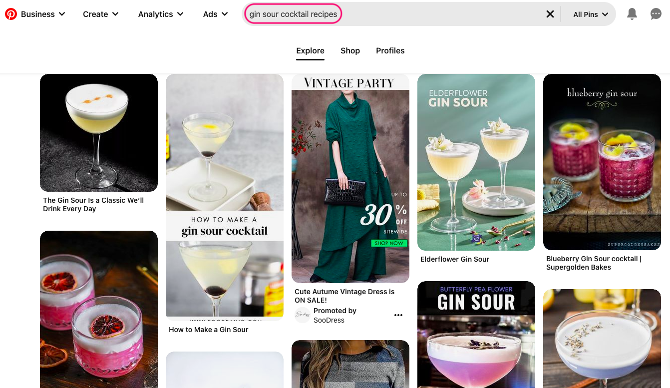 Marketing de alimentos y bebidas en Pinterest