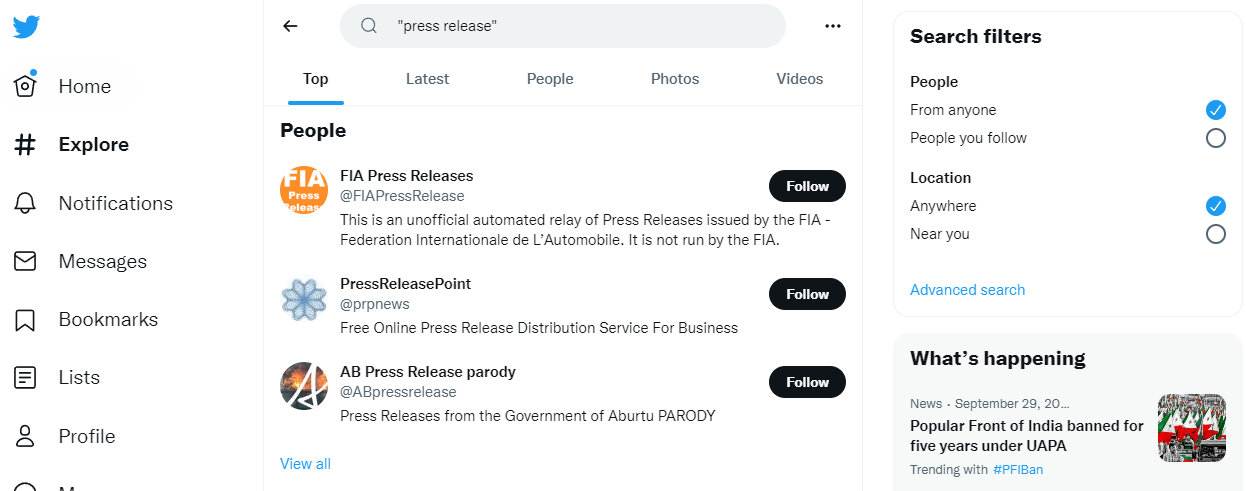 プレスリリースの所見