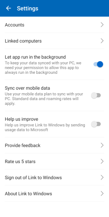 Windows 설정에 연결