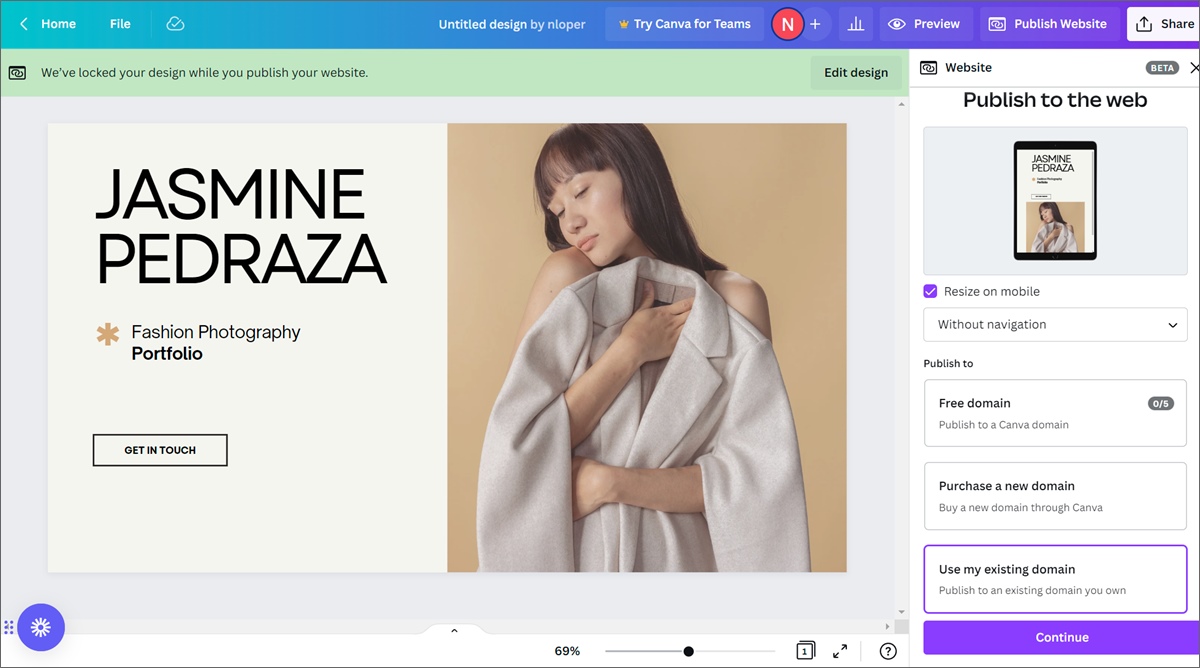 تصميم مواقع الويب باستخدام Canva