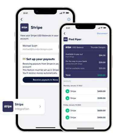 Stripe Payments ในบัญชีธนาคารธุรกิจ Novo