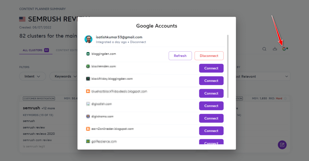 Surfer SEO Review 2022: 콘텐츠 순위 20을 위한 최고의 페이지 내 SEO 도구 및 콘텐츠 최적화 도구 content planner clusters - bloggingden integration in