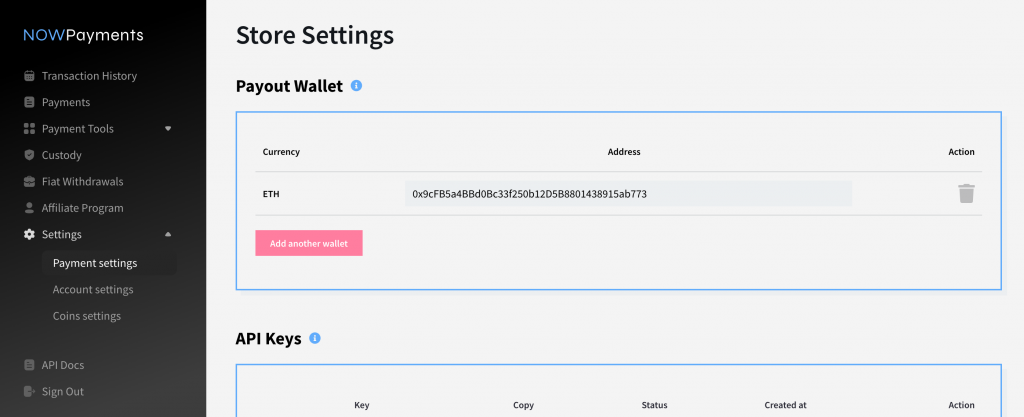 Apri le impostazioni di pagamento