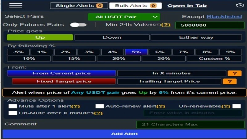 Binance-Cryptocurrency-Price-Tracker-bulk-alerta