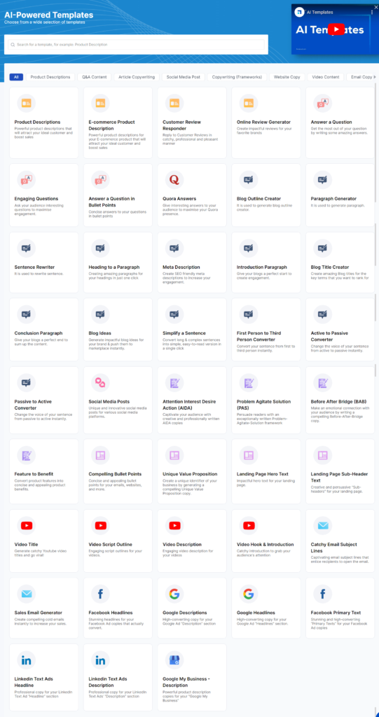 ScaleNut Review 2022:最佳 AI 寫作工具和內容研究平台 12 ai-powered templates