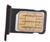 Поместите SIM-карту в лоток, чтобы вставить SIM-карту в iPhone 14.