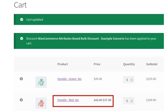 descontos em massa baseados em atributos