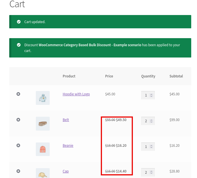 desconto de compilação baseado em categoria
