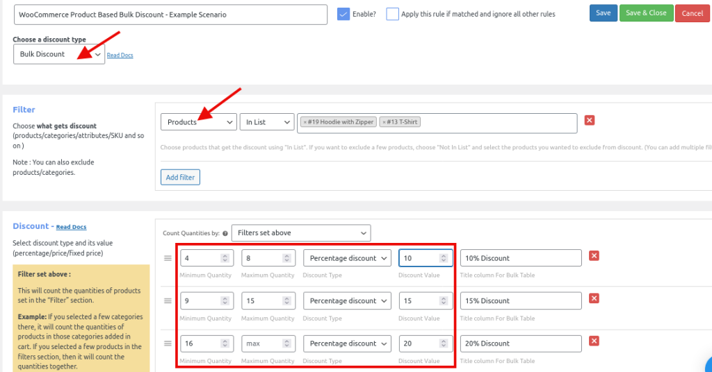 desconto em massa para produtos selecionados