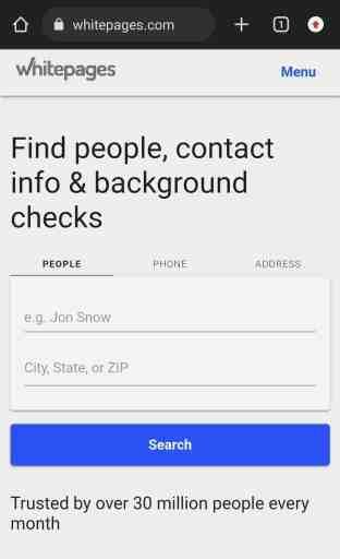 使用 Whitepages 网站进行免费反向电话查询