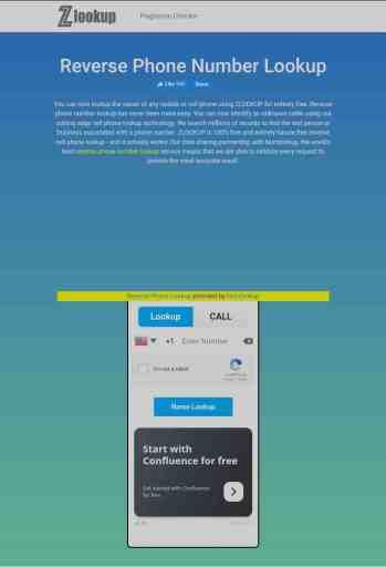 使用 Zlookup 网站进行免费反向电话查询