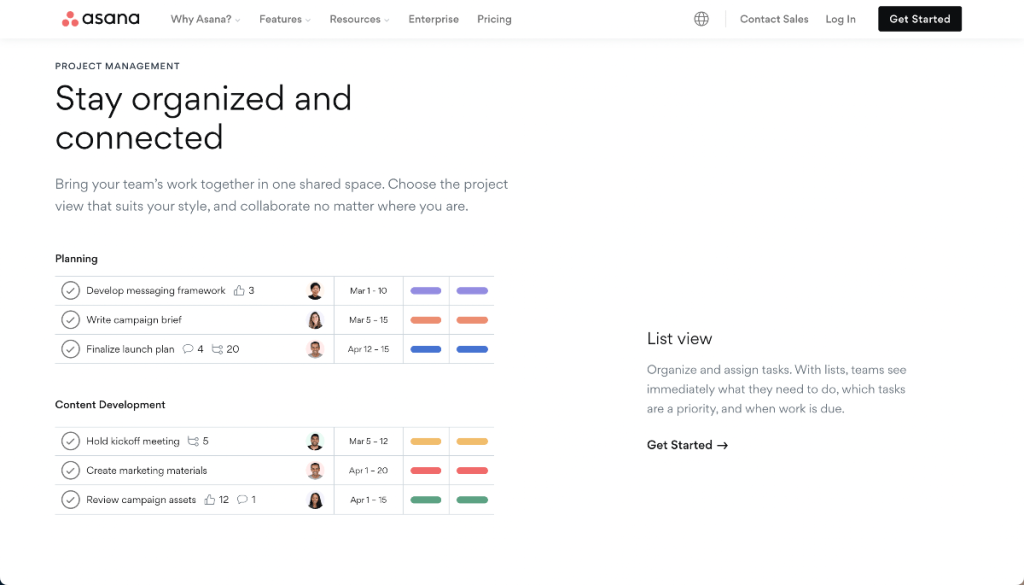 asana para gerenciamento de projetos