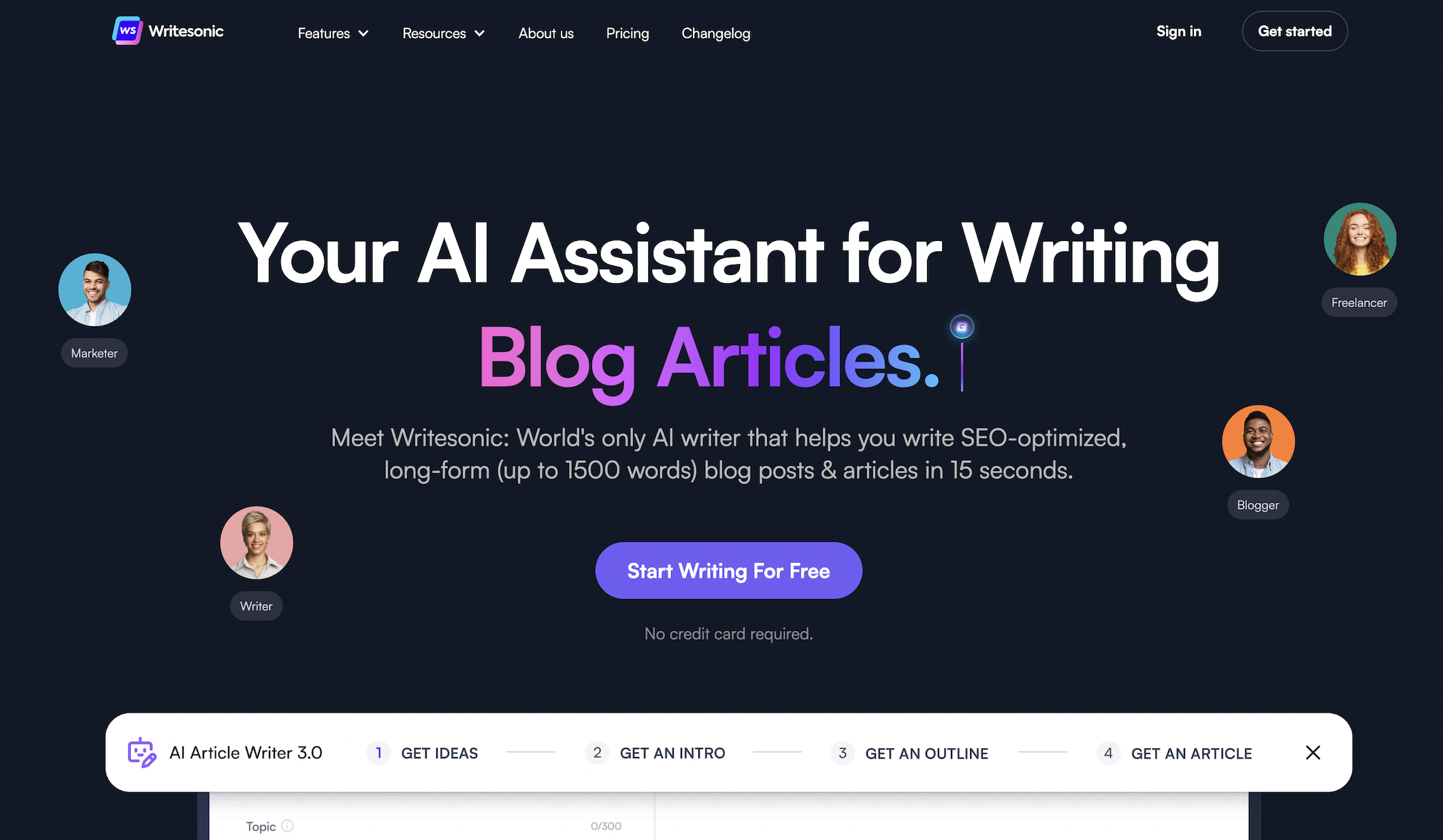 Alternativa Rytr - Writesonic