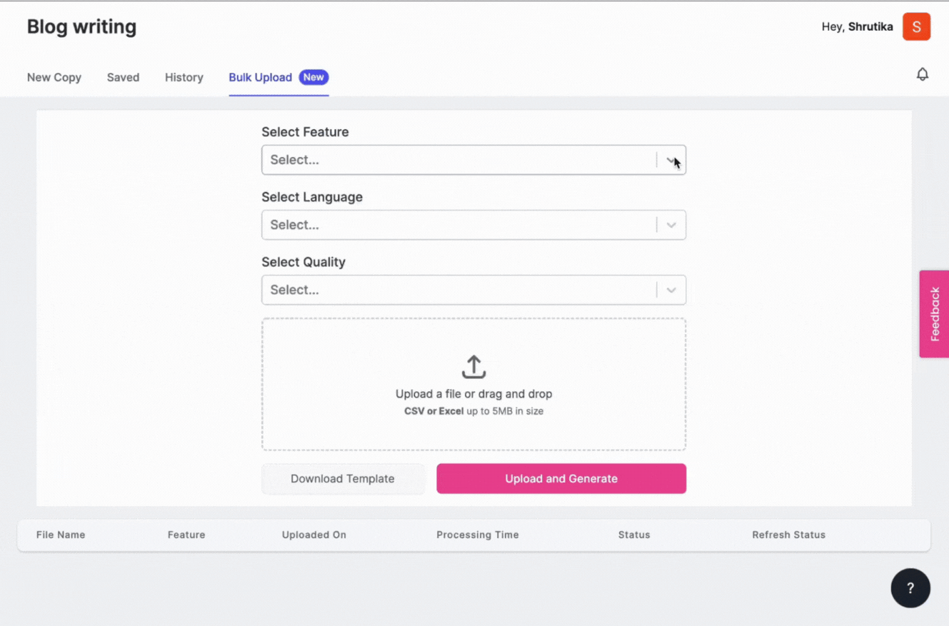 Caricamento di contenuti in blocco AI - Come scrivere più velocemente
