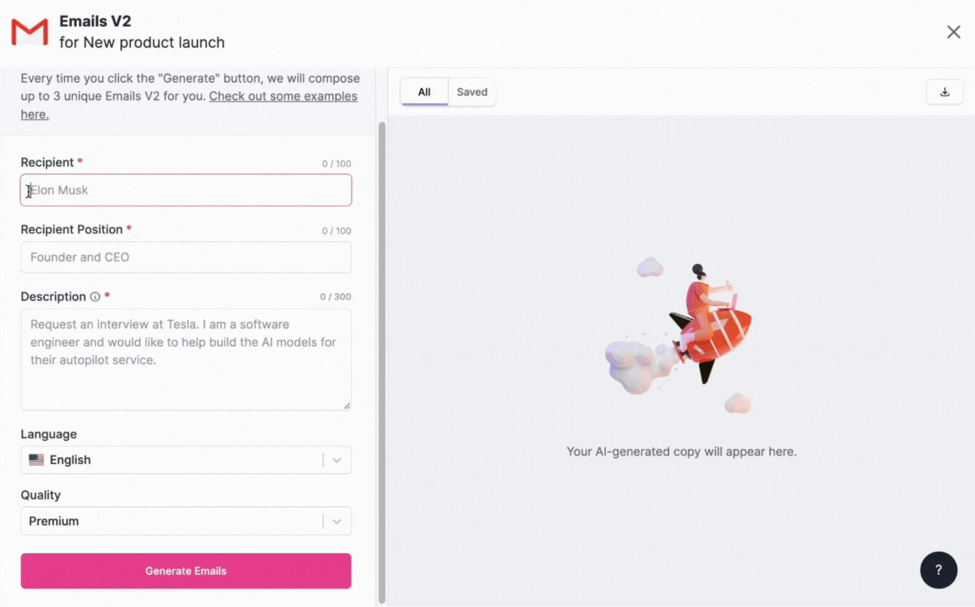 Email Copy Generator - So schreiben Sie eine E-Mail