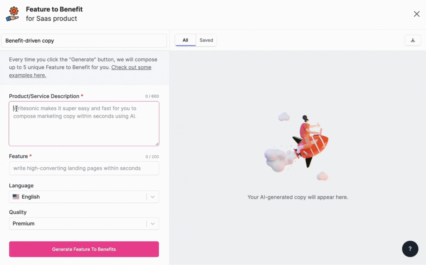 Feature to Benefit Generator - So schreiben Sie eine E-Mail