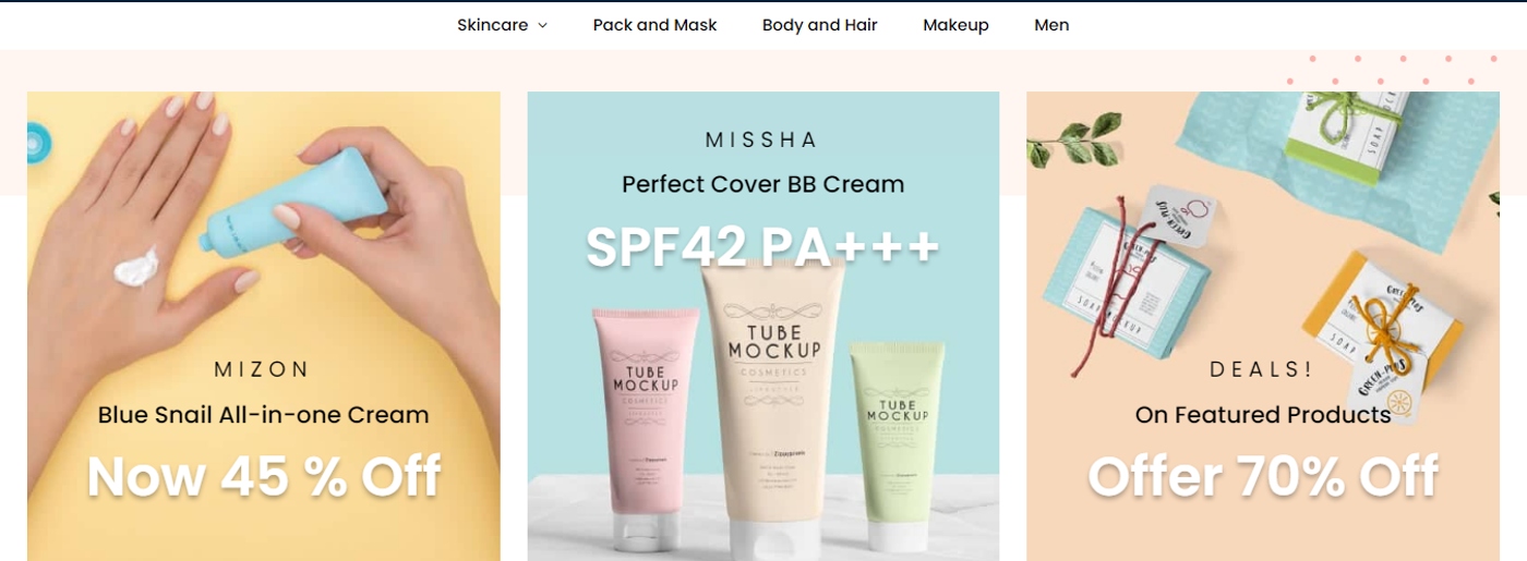 女性網站模板化妝品