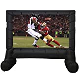 Ecran de film gonflabil EasyGoProducts de 14 inchi - Ecran de proiector de pânză pentru petreceri în aer liber - Cinematograf pentru a emoționa și emoționa. Include ventilator de umflare, legături și geantă de depozitare, negru