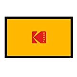 Ecran proiector KODAK | Ecran de proiecție pentru acasă cu cadru fix de 100 inchi cu cadru de catifea neagră, PVC durabil și kit de montare pe perete | Unghi de vizualizare 160°, 16:9, 1.1, Full HD 4K 8K și Active 3D gata pentru filme și jocuri