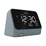 Lenovo Smart Clock Essential mit integrierter Alexa – Digitale LED mit automatischer Helligkeitsanpassung – Intelligenter Wecker mit Lautsprecher und Mikrofon – Kompatibel mit Lenovo Smart Clock Docking – Misty Blue