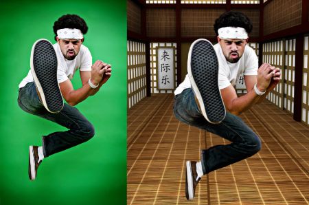 photographie sur fond vert