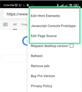 애플리케이션을 사용하여 Android에서 요소 검사