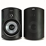 Polk Audio Atrium 4 Speaker Outdoor dengan Bass Kuat (Pair, Black), Daya Tahan Segala Cuaca, Cakupan Suara Luas, Sistem Pemasangan Speed-Lock