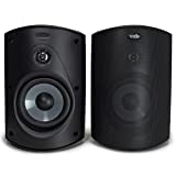 Polk Audio Atrium 6 Speaker Outdoor dengan Bass Reflex Enclosure (Pair, Black) - Daya Tahan Segala Cuaca | Cakupan Suara Luas | Sistem Pemasangan Kunci Kecepatan