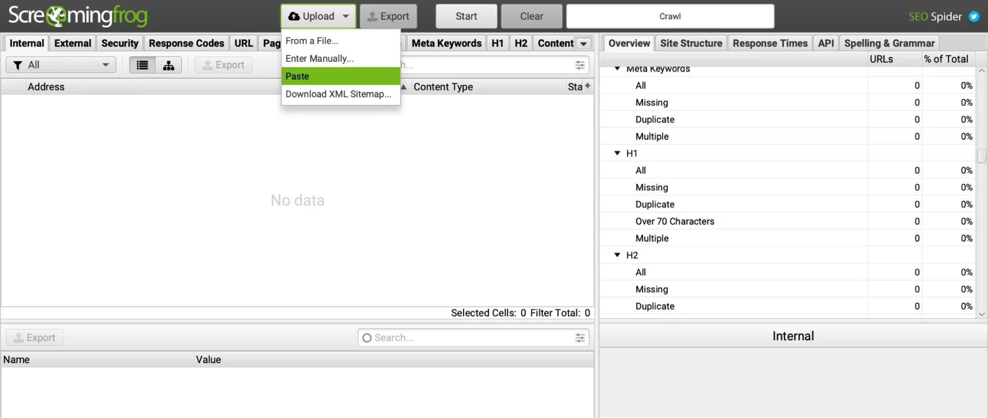 memasuki mode daftar dalam katak berteriak