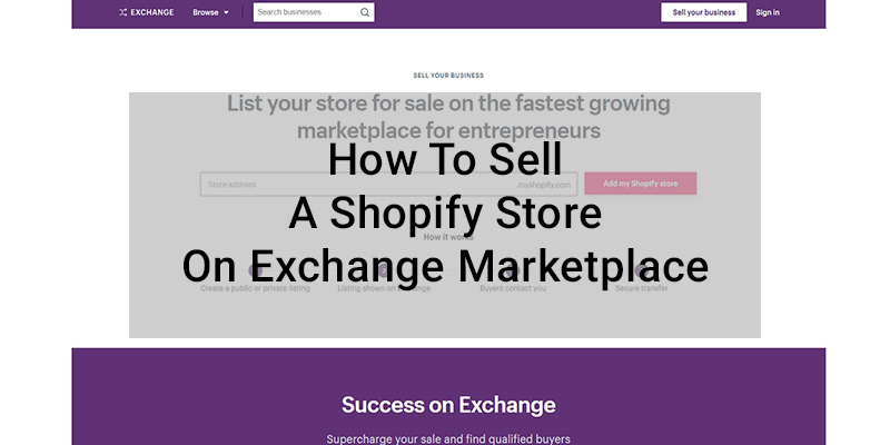 Como vender uma loja da Shopify no Exchange Marketplace?