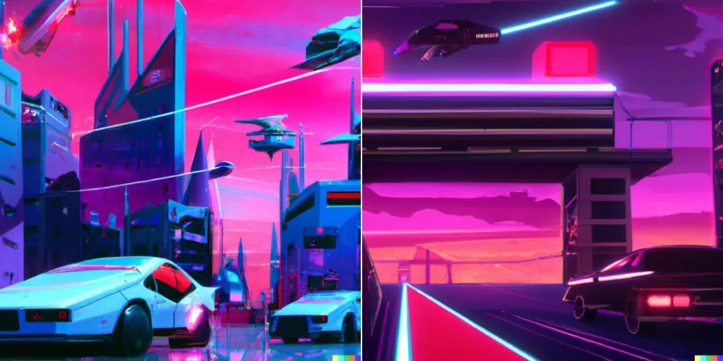 dalle2 Generation futuristischer Synthwave