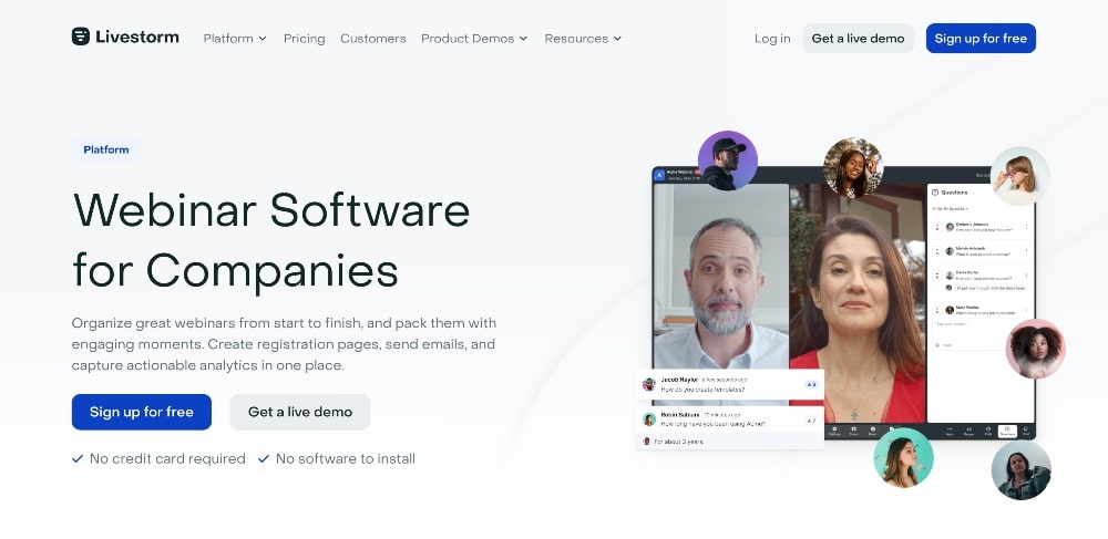 ซอฟต์แวร์การสัมมนาผ่านเว็บ livestorm สำหรับบริษัทต่างๆ