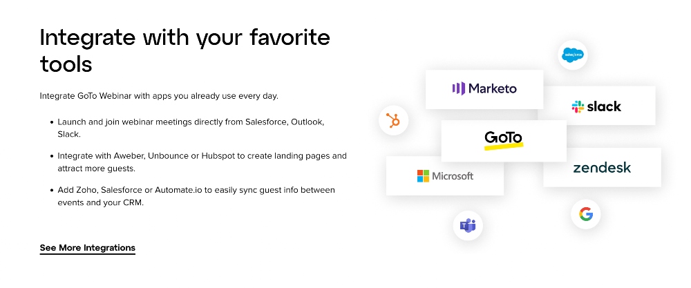 การรวมซอฟต์แวร์ Gotowebinar